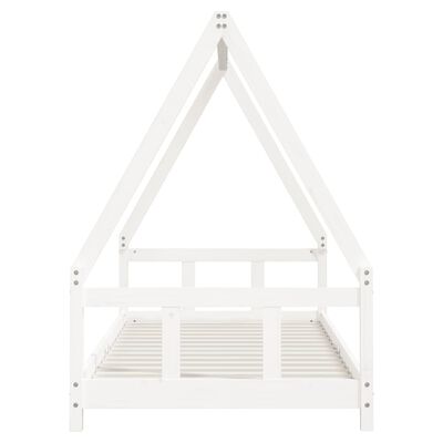 vidaXL Estrutura de cama infantil 90x200 cm pinho maciço branco