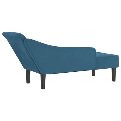 vidaXL Chaise lounge com almofadões veludo azul