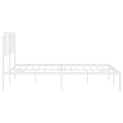 vidaXL Estrutura de cama com cabeceira 193x203 cm metal branco