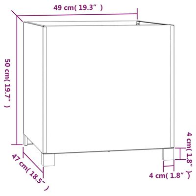 vidaXL Vaso/floreira com pernas 49x47x50 cm aço corten cor enferrujado