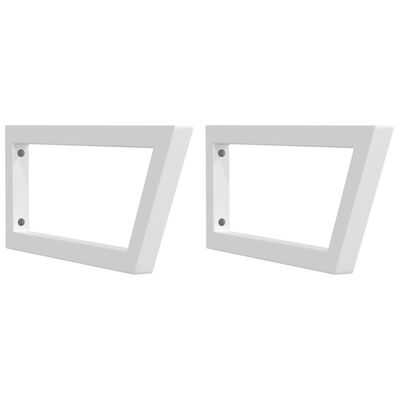 vidaXL Suportes de prateleira p/lavatório 2pcs aço trapezoidais branco