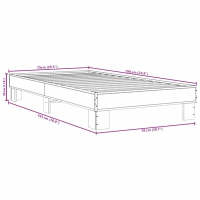 vidaXL Estrutura de cama derivados de madeira e metal carvalho fumado