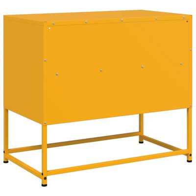 vidaXL Móvel de TV 68x39x60,5 cm aço amarelo mostarda