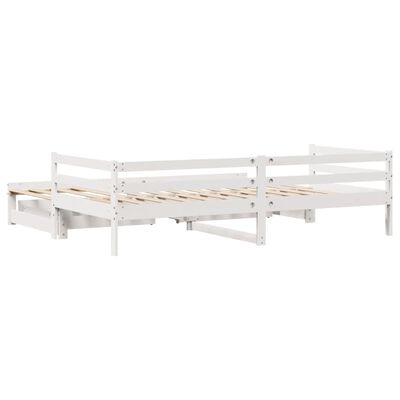 vidaXL Sofá-cama c/ gavetão e gavetas branco 90x200cm madeira de pinho