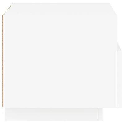 vidaXL Mesa de cabeceira com luzes LED 40x39x37 cm branco