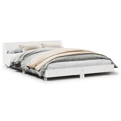 vidaXL Cama sem colchão 150x200 cm madeira de pinho maciça branco