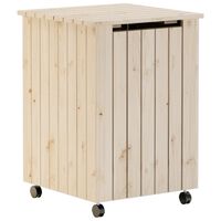 vidaXL Cesto de roupa com rodas RANA 45x45x64 cm pinho maciço