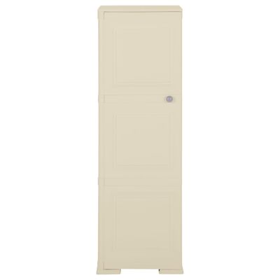 vidaXL Armário de plástico 40x43x125 cm design de madeira branco nata