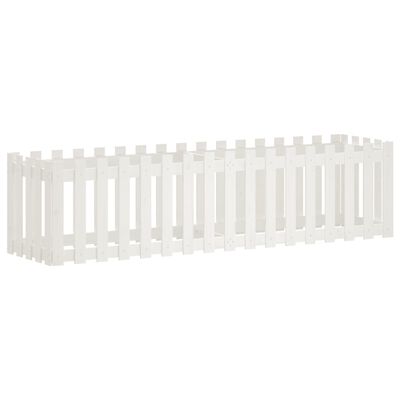 vidaXL Canteiro elevado design cerca 200x50x50 cm pinho maciço branco