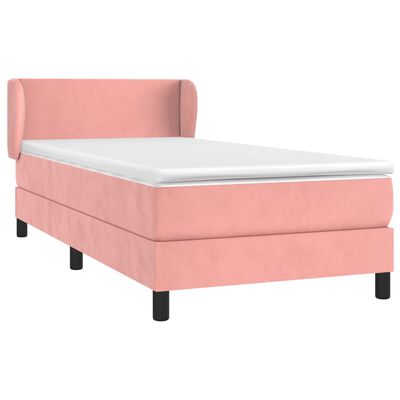 vidaXL Cama com molas/colchão 90x190 cm veludo rosa