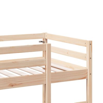 vidaXL Cama alta com secretária 90x200 cm madeira de pinho maciça