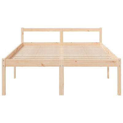 vidaXL Cama de casal pequena para idosos 120x190 cm pinho maciço