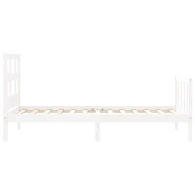 vidaXL Estrutura de cama com cabeceira 90x200 cm madeira maciça