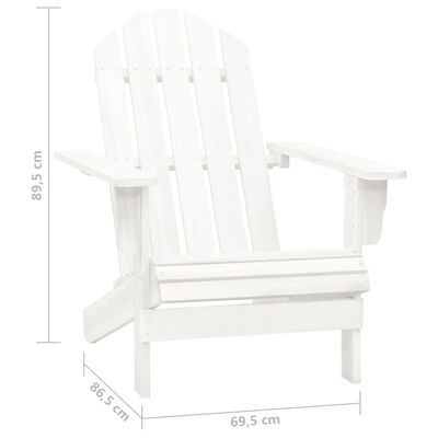 vidaXL Cadeira de jardim Adirondack com mesa madeira de abeto branco