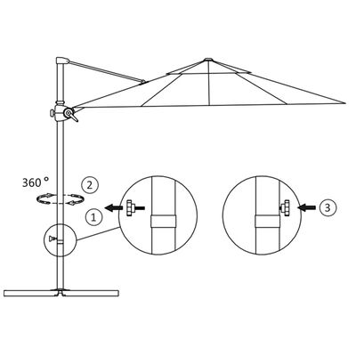 vidaXL Guarda-sol de jardim cantilever com poste de aço 300 cm verde