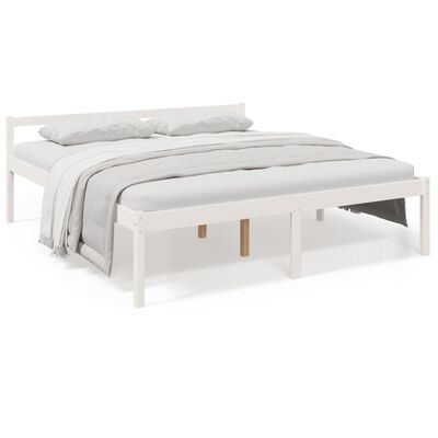 vidaXL Cama para idosos 200x200 cm pinho maciço branco