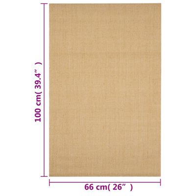 vidaXL Tapete sisal natural 66x100 cm