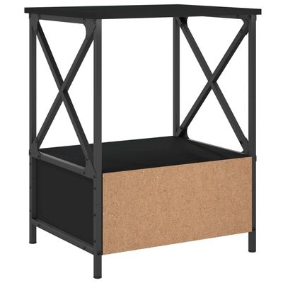 vidaXL Mesa de cabeceira 50x41x65 cm derivados de madeira preto