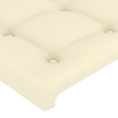 vidaXL Cabeceira de cama c/ LED 147x16x78/88 cm couro artificial crème