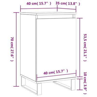 vidaXL Aparadores 2 pcs 40x35x70 cm derivados madeira carvalho sonoma