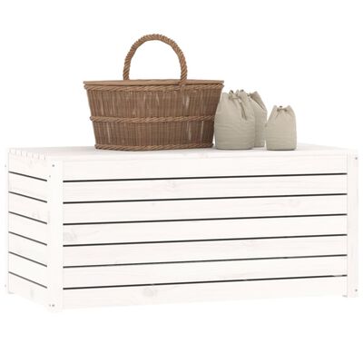 vidaXL Caixa de jardim 101x50,5x46,5 cm madeira de pinho maciça branco