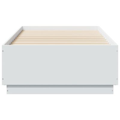 vidaXL Estrutura cama c/ luzes LED 75x190 cm derivados madeira branco