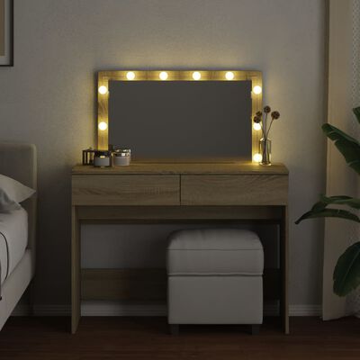 vidaXL Toucador com LEDs 100x40x120 cm carvalho sonoma