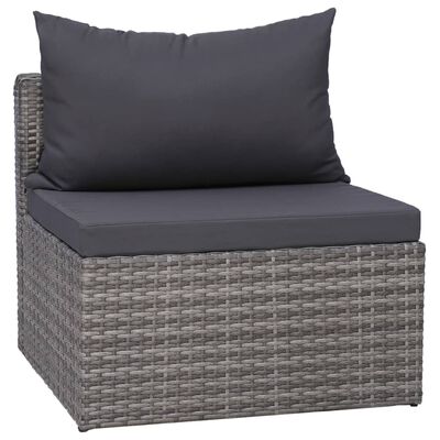 vidaXL 8 pcs conjunto lounge de jardim c/ almofadões vime PE cinzento