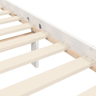 vidaXL Estrutura de cama com cabeceira 140x190cm madeira maciça branco
