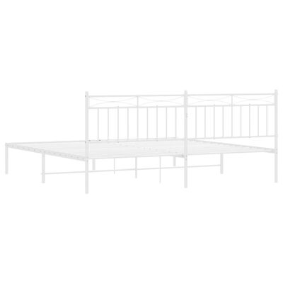 vidaXL Estrutura de cama com cabeceira 200x200 cm metal branco