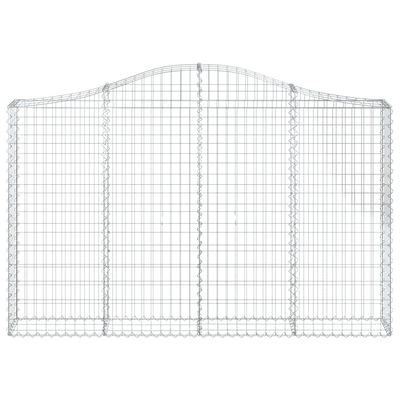 vidaXL Cestos gabião arqueados 8pcs 200x30x120/140cm ferro galvanizado