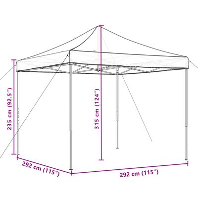 vidaXL Tenda para festas pop-up dobrável 292x292x315 cm preto