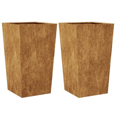 vidaXL Vaso/floreira de jardim 2 pcs 45x45x75 cm aço corten