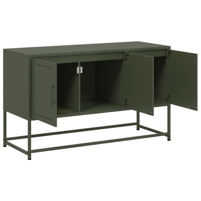 vidaXL Móvel de TV 100,5x39x60,5 aço verde azeitona