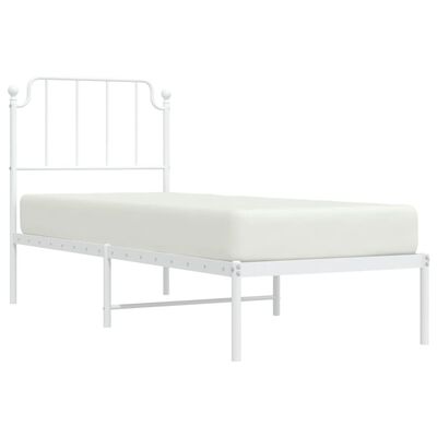 vidaXL Estrutura de cama com cabeceira 80x200 cm metal branco