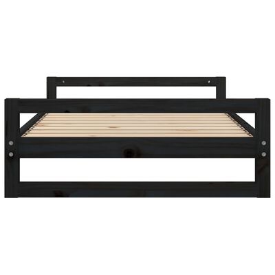 vidaXL Cama para cães 105,5x75,5x28 cm madeira de pinho maciça preto