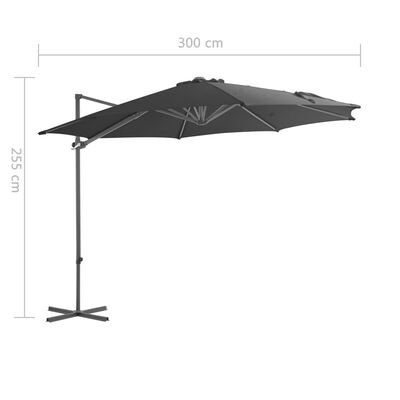 vidaXL Guarda-sol de jardim com base portátil antracite