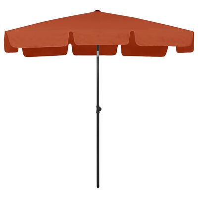 vidaXL Guarda-sol de praia 200x125 cm terracotta