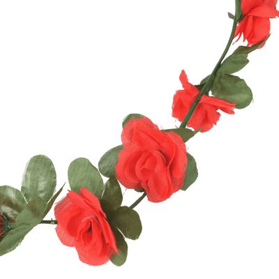 vidaXL Grinaldas de flores de Natal 6 pcs 250 cm vermelho