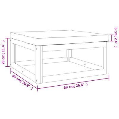 vidaXL 6pcs conj. lounge jardim madeira c/almofadões cinza-acastanhado