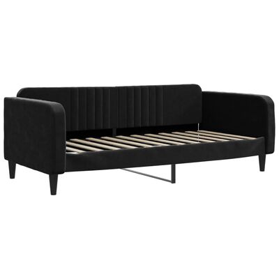 vidaXL Sofá-cama com colchão 90x200 cm veludo preto