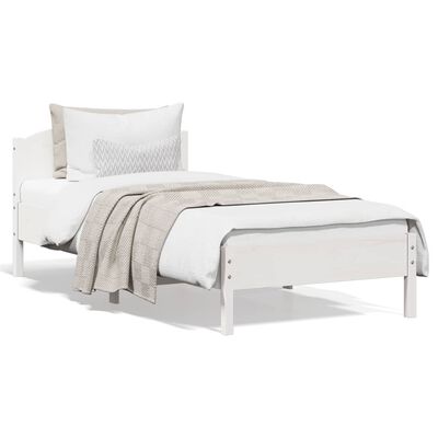 vidaXL Cama sem colchão 90x200 cm madeira de pinho maciça branco