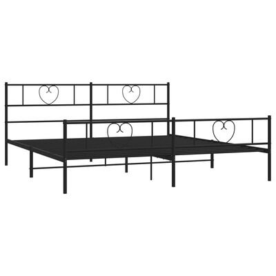 vidaXL Estrutura de cama com cabeceira e pés 193x203 cm metal preto
