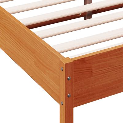 VidaXL Cama sem colchão 140x190 cm pinho maciço castanho-mel