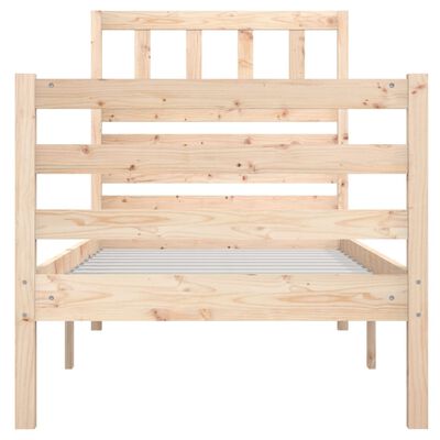 vidaXL Estrutura de cama pequena solteiro 75x190 cm madeira maciça