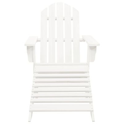 vidaXL Cadeira de jardim Adirondack c/ otomano e mesa abeto branco