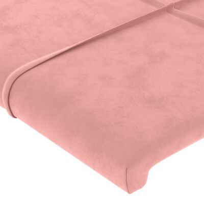 vidaXL Cama com molas/colchão 100x200 cm veludo rosa