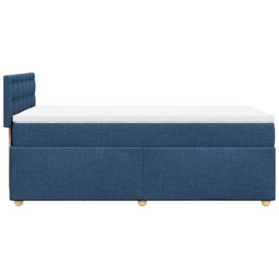 vidaXL Cama com molas/colchão 80x200 cm tecido azul