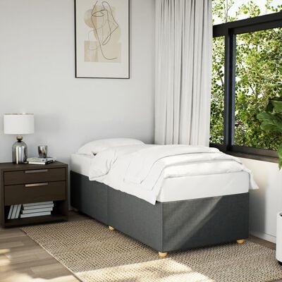 vidaXL Estrutura de cama 90x190 cm tecido cinzento-escuro