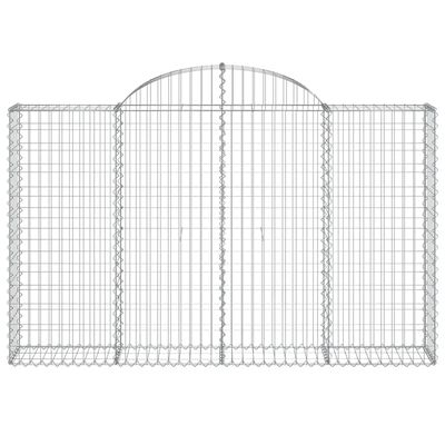 vidaXL Cestos gabião arqueados 20 pcs 200x30x120/140 ferro galvanizado